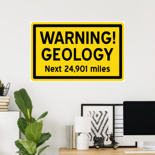 Affiches Signal d'avertissement de géologie