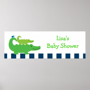 Affiches Signal de bannière personnalisée Preppy Alligator