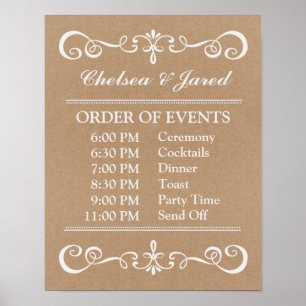 Affiches Signal mariage - Calendrier Mariage Signal rustiqu