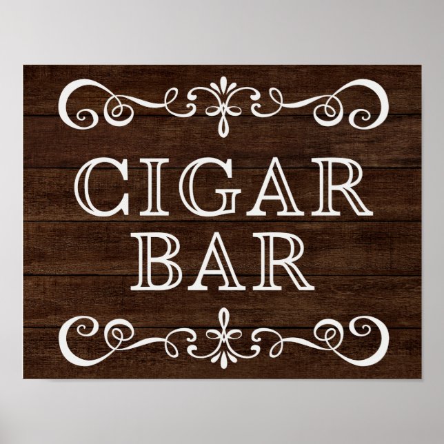 Affiches Signal mariage - Cigar Bar Panneau Rustique Mariag (Devant)