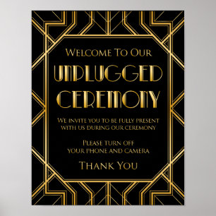 Affiches Signal Mariage de cérémonie débranché   Gatsby Art