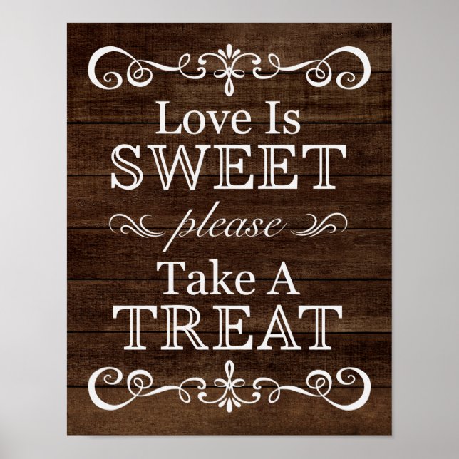 Affiches Signal mariage - Prenez Une Treat Rustic Mariage S (Devant)
