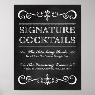 Affiches Signal mariage - Signature Cocktail Panneau de sig