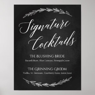 Affiches Signal mariage - Signature Cocktail Panneau de sig