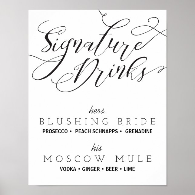 Affiches Signature Boissons - Mariage (Devant)