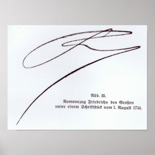Affiches Signature de Frederick le grand
