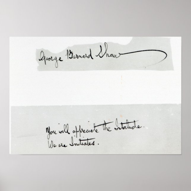 Affiches Signature de George Bernard Shaw (Devant)