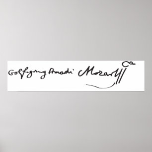 Affiches Signature of Musician Wolfgang Amadeus Mozart