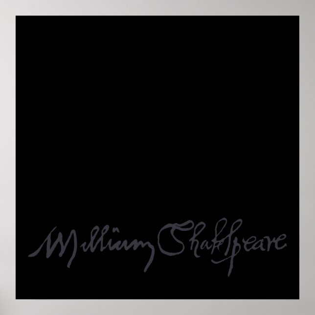 Affiches Signature William Shakespeare (Devant)