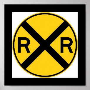 Affiches Signe de croisement de chemin de fer