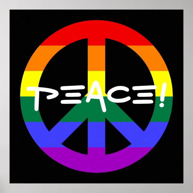 Affiches Signe de Paix Arc-en-ciel (Devant)