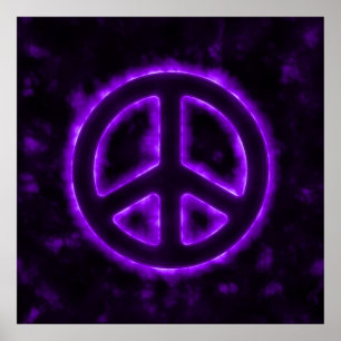 Affiches Signe de paix pourpre