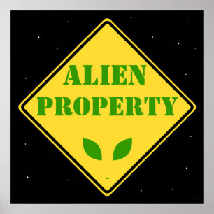 Affiches SIGNE DE ROUTE DE PROPRIÉTÉ Alien