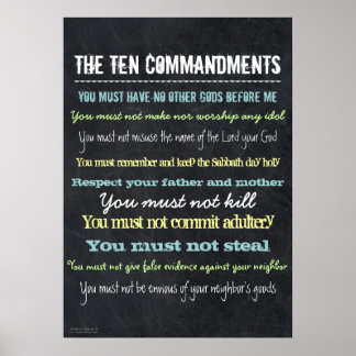 Affiches Signe élégant moderne dix commandements