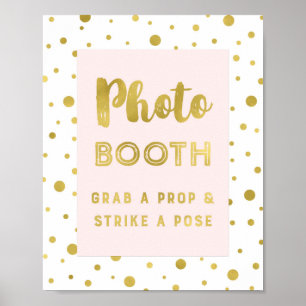 Affiches Signe Mariage Booth Blush Gold Confetti