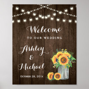 Affiches SIGNE Mariage de la Jar de tournesol rustique