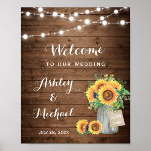 Affiches SIGNE Mariage de la Jar de tournesol rustique