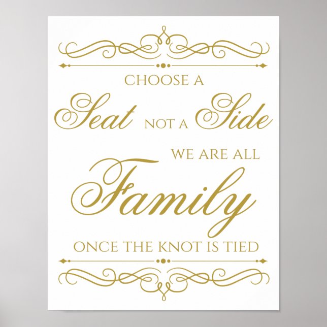 Affiches SIGNE MARIAGE | Élégante calligraphie à spirale or (Devant)