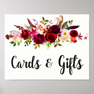 Affiches SIGNE Mariage Rustique Bourgogne Floral