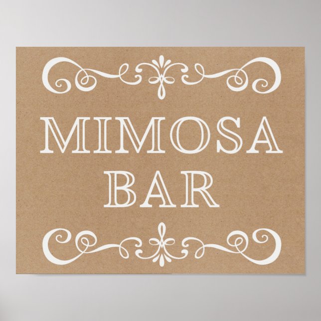 Affiches SIGNE mariage - SIGNE Mariage rustique Mimosa Bar (Devant)