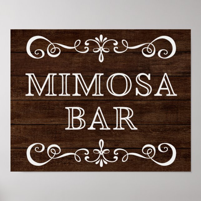 Affiches SIGNE mariage - SIGNE Mariage rustique Mimosa Bar (Devant)