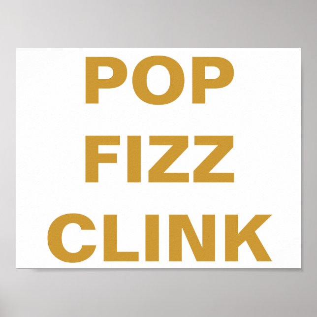 Affiches SIGNE Panier à barres CLINK FIZZ POP (Devant)