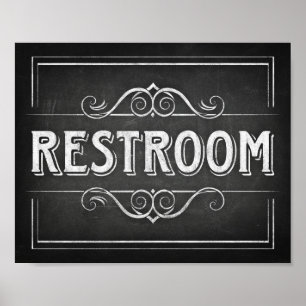 Affiches Signe RESTROOM Style Chalk Imprimer
