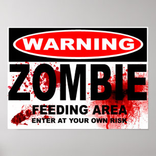 AFFICHES SIGNE ROUTIER ZOMBIE