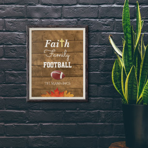 Affiches Signe rustique personnalisé par football de