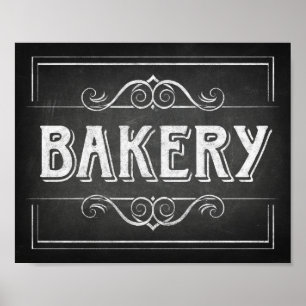 Affiches Signe style chalk BAKERY