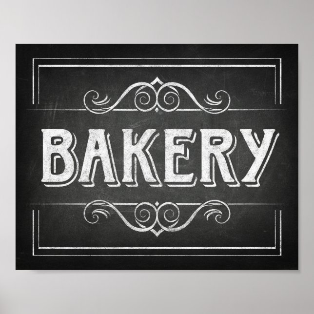 Affiches Signe style chalk BAKERY (Devant)