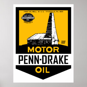 Affiches Signe vintage d'huile de moteur de Penn Drake