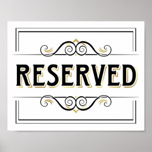Affiches Signe vintage Gold RÉSERVÉ Imprimer
