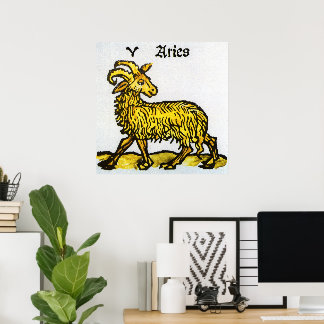 Affiches Signes vintages du Zodiaque, Bélier le bélier