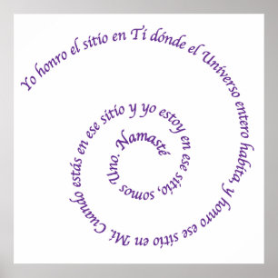 Affiches Signification de Namaste' en Español