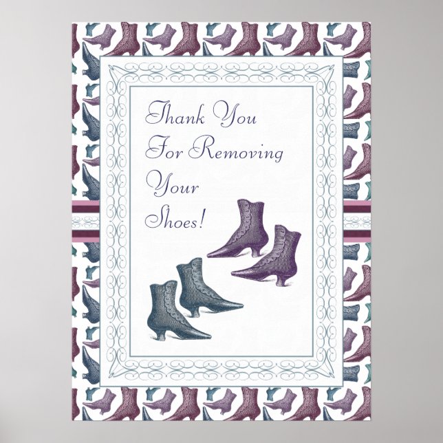 Affiches S'il vous plaît, retirez votre signe de chaussures (Devant)