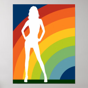 Affiches silhouette arc-en-ciel