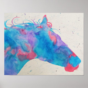 Affiches Silhouette de cheval d'aquarelle