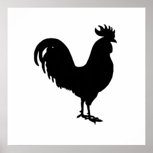 Affiches Silhouette de coq