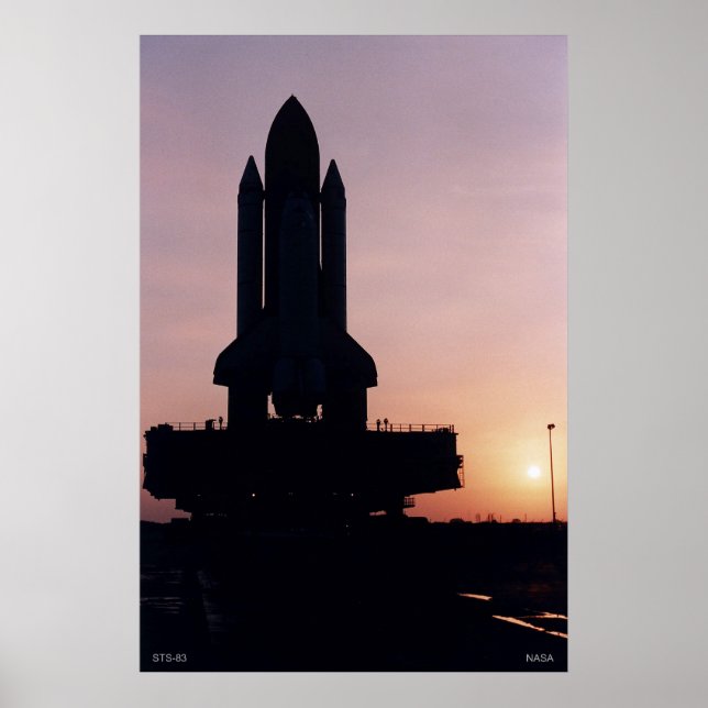 Affiches Silhouette de la navette spatiale STS-83 (Devant)