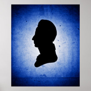 Affiches "Silhouette de l'homme sur le bleu" affiche/imprim