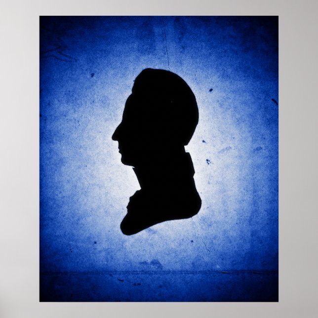 Affiches "Silhouette de l'homme sur le bleu" affiche/imprim (Devant)