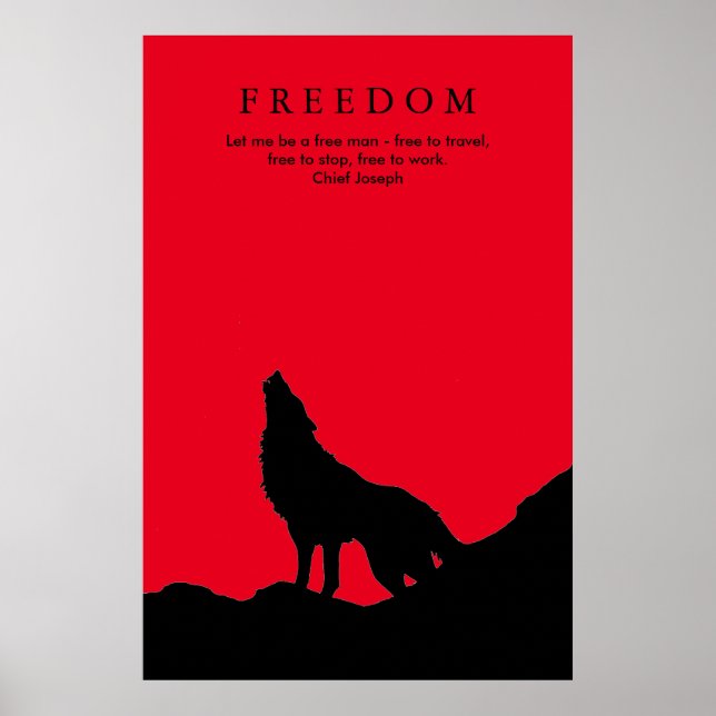 Affiches Silhouette de loup noir et rouge sur une colline (Devant)