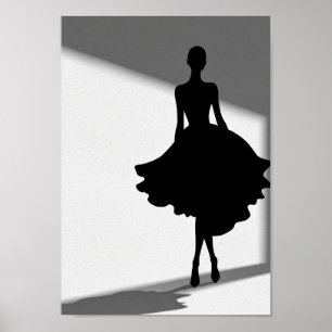 Affiches Silhouette de Mode Noir et Blanc