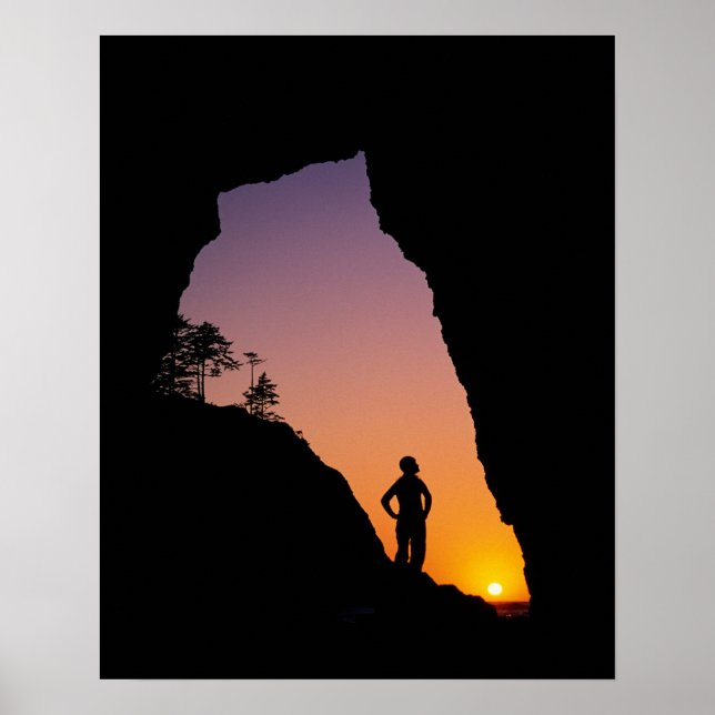 Affiches Silhouette de randonneur, Point des Arches, (Devant)