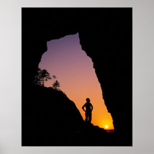 Affiches Silhouette de randonneur, Point of the Arches,