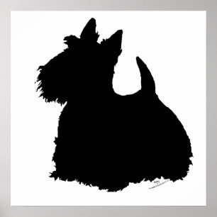 Affiches Silhouette de Terrier Écossais