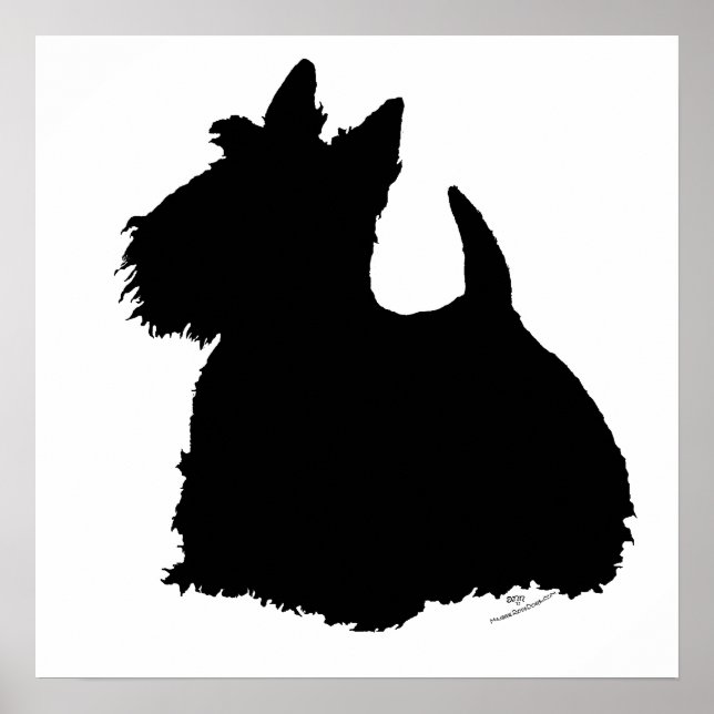 Affiches Silhouette de Terrier Écossais (Devant)