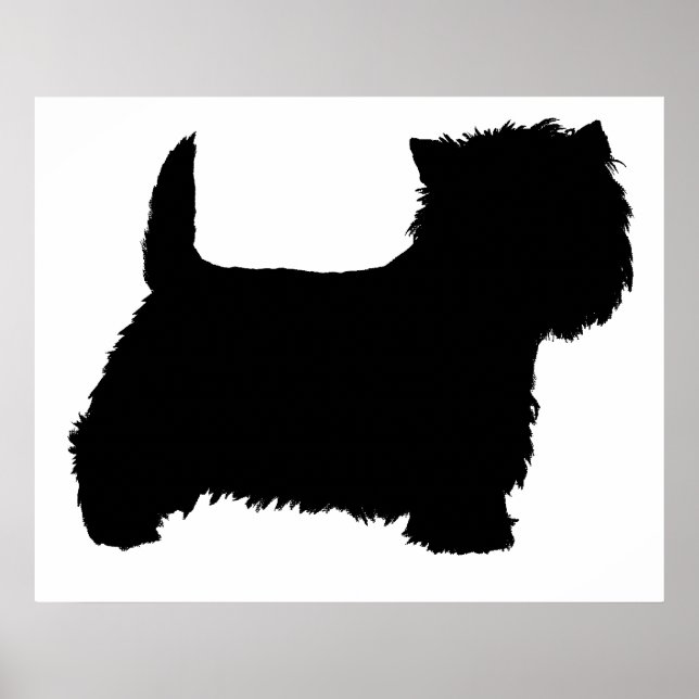 Affiches Silhouette de Terrier West Highland White (Devant)