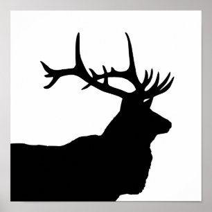 Affiches Silhouette de tête d'élan